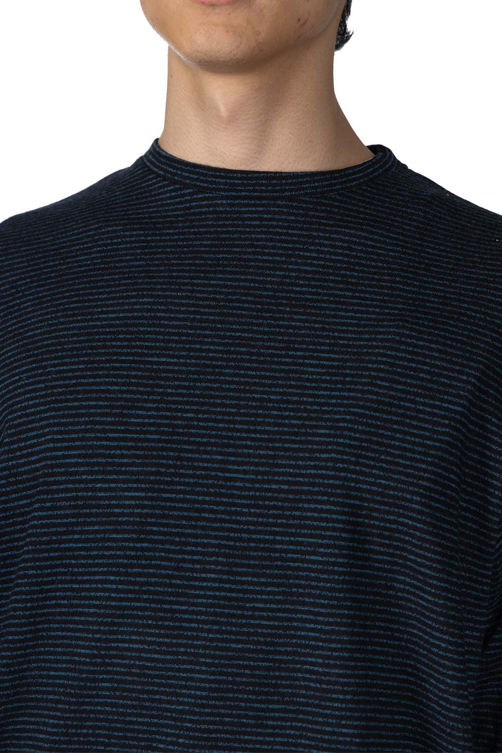 marka - Crew Neck Top - Black x Blue