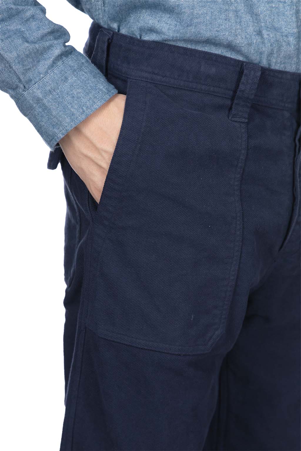 ts(s) - Garment Dye Cotton Moleskin Stretch Cloth Fatigue Pants - Navy