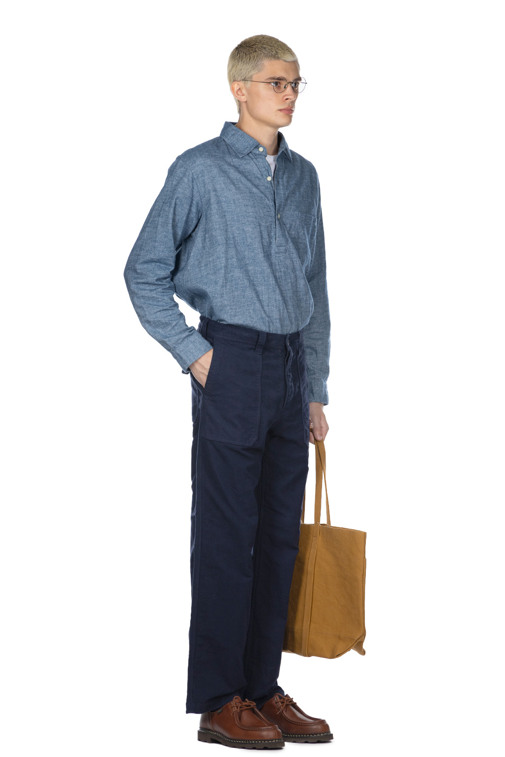 ts(s) - Garment Dye Cotton Moleskin Stretch Cloth Fatigue Pants - Navy